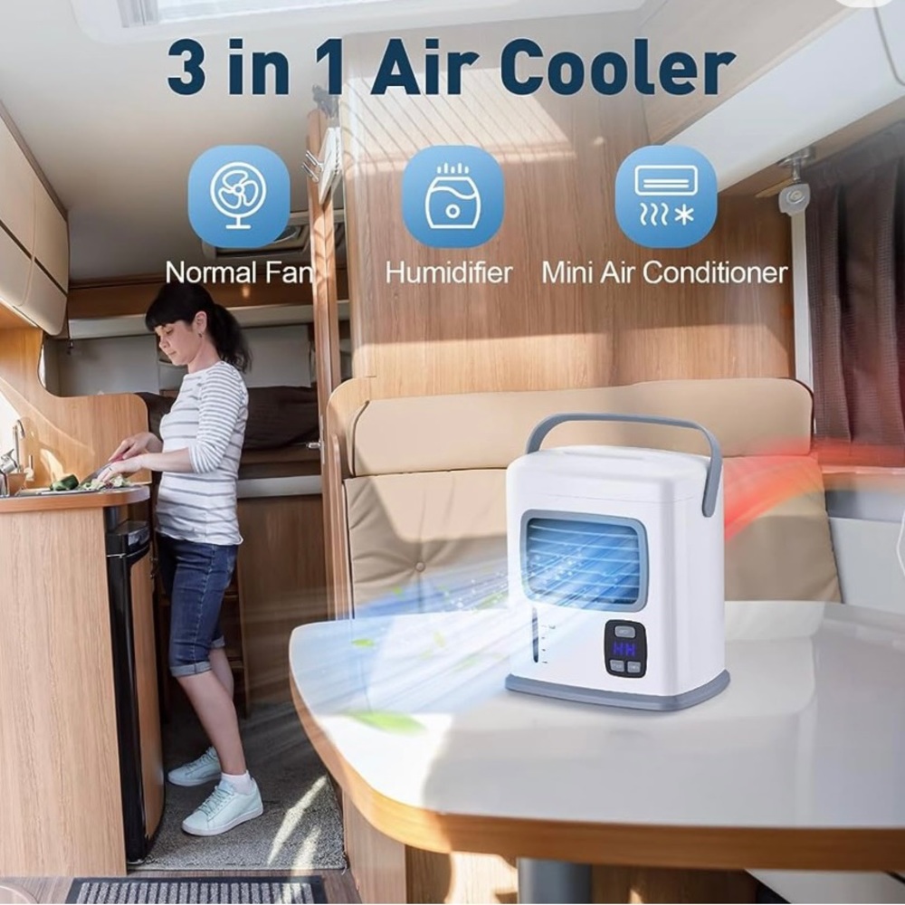 Portable 3 in 1 Air Cooling Cooler - Personal Mini Air Conditioner Fan - Picture 2 of 16